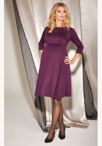 Tiffany Rose fialové midi tehotenské šaty s 3/4 rukávom 200TR