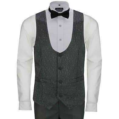 Čierny pánsky svadobný 3-dielny brokátový oblek tailored fit 0106Eb