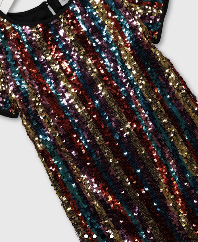 Viacfarebné dievčenské flitrované šaty dúha 031TS