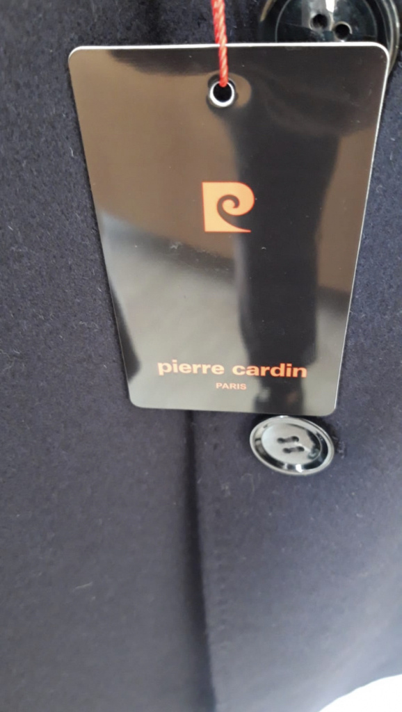 Pierre Cardin tmavomodrý vlnený kašmírový kabát  0111PC