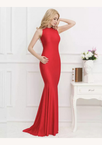 Červené diamantové dlhé formálne večerné šaty 253E
