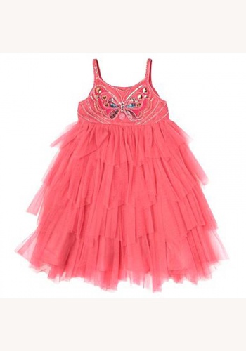 Ružové midi šaty s volánovou sukňou na ramienka 027