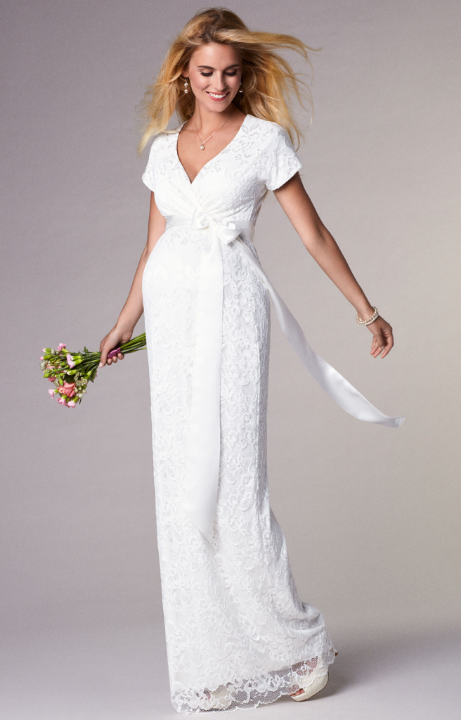 Tiffany Rose Bridget smotanové dlhé svadobné šaty s krátkym rukávom 263TR
