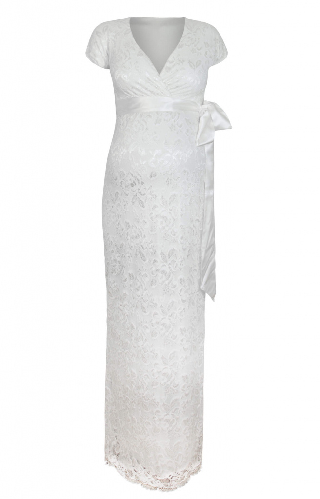 Tiffany Rose Bridget smotanové dlhé svadobné šaty s krátkym rukávom 263TR