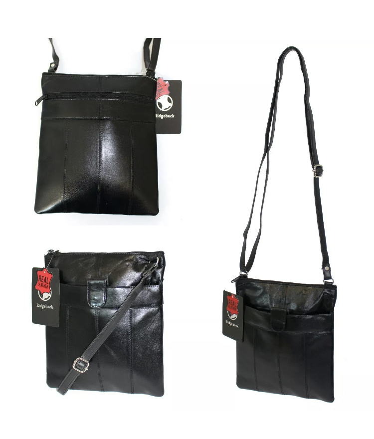 Čierna dámska kožená kabelka Crossbody taška Messenger s nastaviteľným popruhom a vreckom na gombík 011E