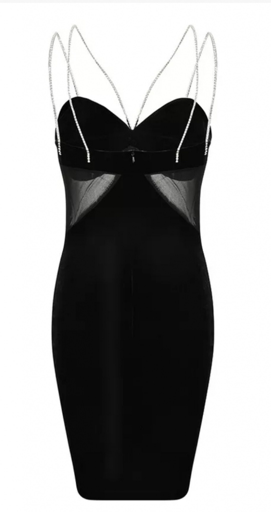 Čierne úzke zamatové sexy klubové mini šaty 299E