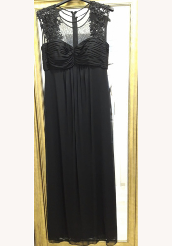 Čierne dlhé šifónové šaty s kamienkami 270S