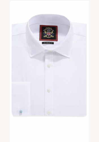 Biela pánska hladká formal košeľa na manžety regular 070E