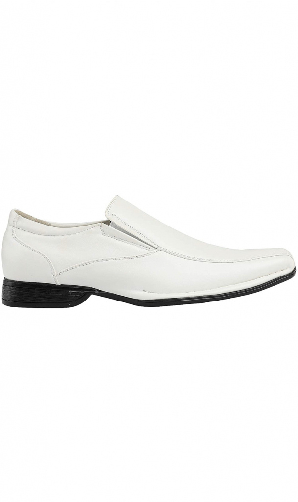 Biele pánske topánky mokasíny s koženou podšívkou 023AZ