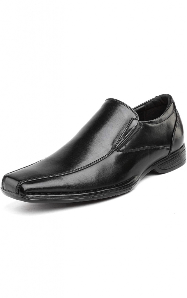 Čierne pánske topánky mokasíny s koženou podšívkou 023AZa