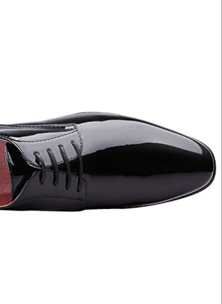 Čierne pánske klasické formálne lakované topánky na šnurovacie 019AZa