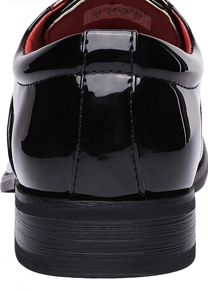 Čierne pánske klasické formálne lakované topánky na šnurovanie 020AZa