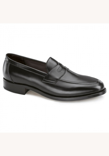 Čierne kožené ručne robené slip on mokasíny 022SW