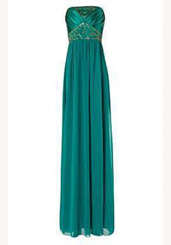 Zelené dlhé korzetové šaty bez rukávov 030