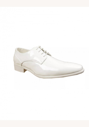 Biele pánske formálne lakované topánky 025E