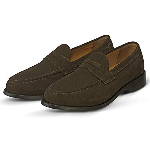 Hnedé semišové ručne robené slip on mokasíny 026SW