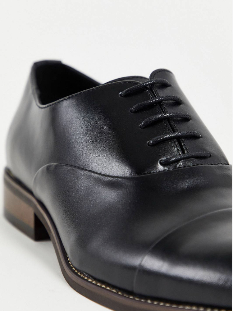 Čierne pánske formálne derbyshire topánky na šnurovanie 028GF
