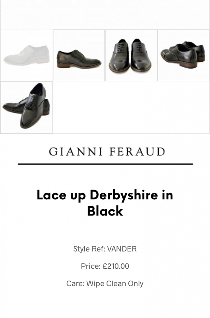 Čierne pánske formálne derbyshire topánky na šnurovanie 028GF