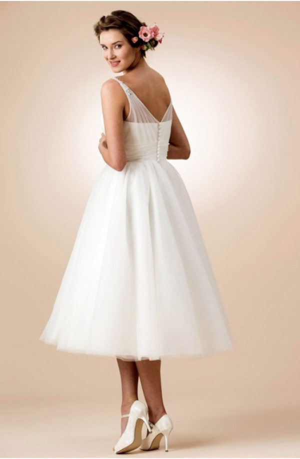 Brighton Belle bielo-smotanové vintage midi šaty s diamantovým pásom 300BB
