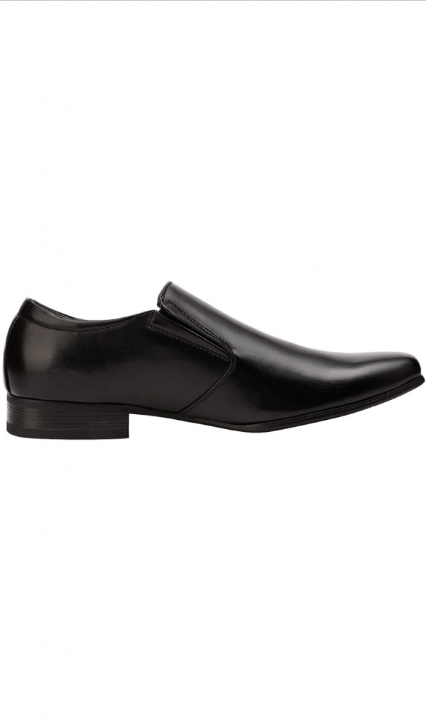 Čierne pánske hladké nazúvacie topánky mokasíny s koženou podšívkou 030BM
