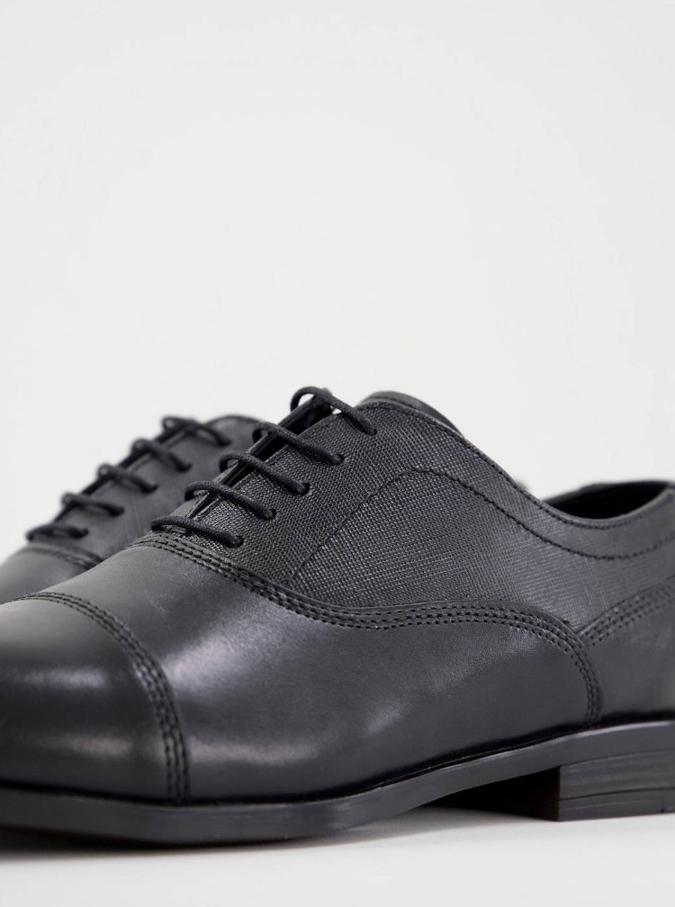 Čierne pánske formálne kožené topánky Oxford 035ART