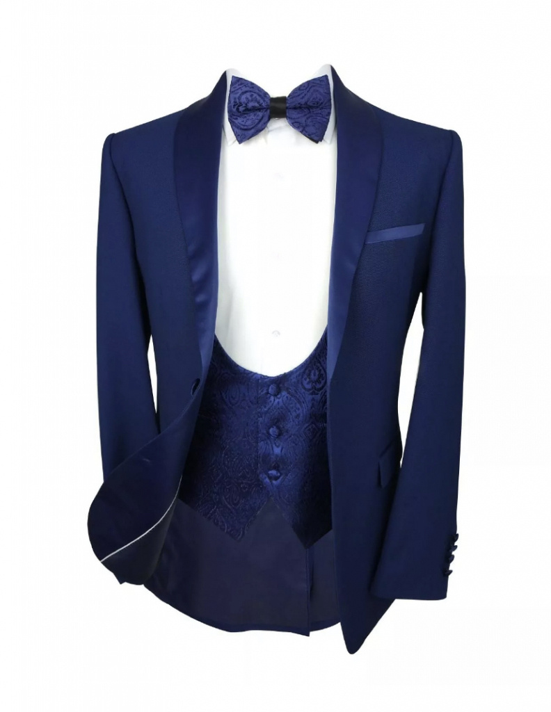 Pánsky 4-dielny svadobný oblek v kráľovskej modrej farbe 0121RS