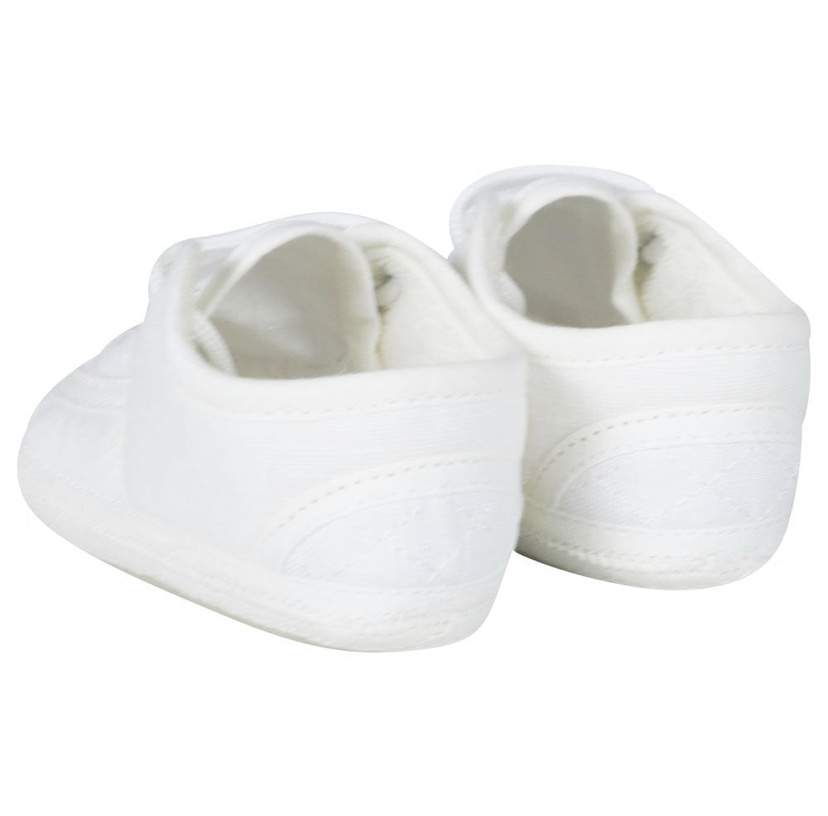 Biele chlapčenské saténové topánočky na krst 016SL