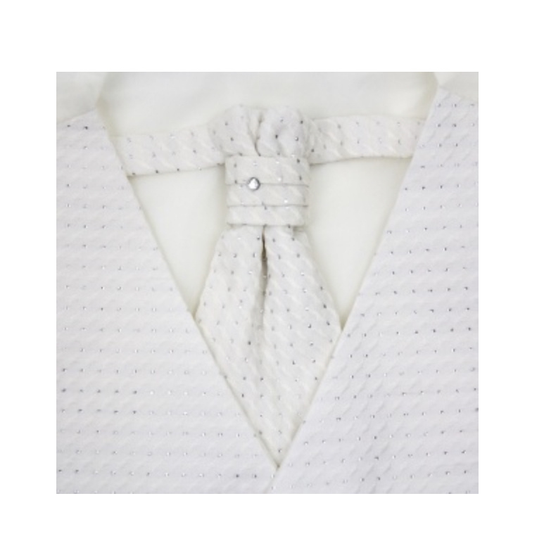Smotanová chlapčenská 3-dielna diamond súprava - vesta, kravata, vreckovka 025CSOW