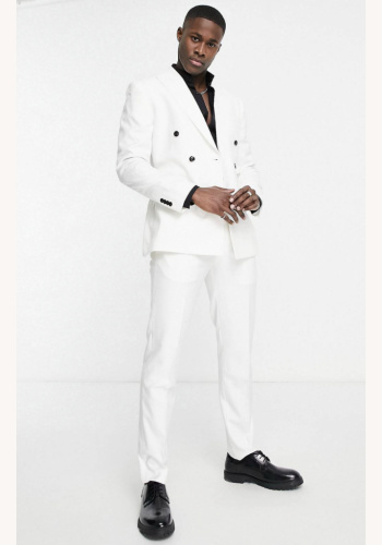 Biely pánsky oblek skinny fit 0122T