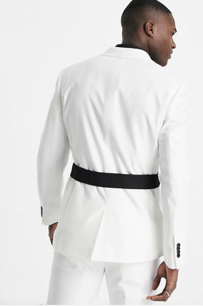Biely pánsky oblek skinny fit 0122T