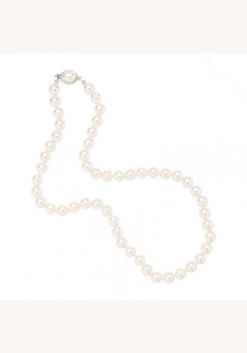 Biely perlový náhrdelník 045