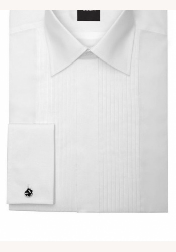 Biela pánska formálna plisovaná košeľa 076DB