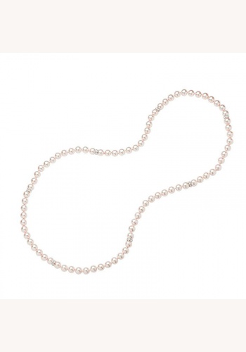 Ružový perlový náhrdelník 047