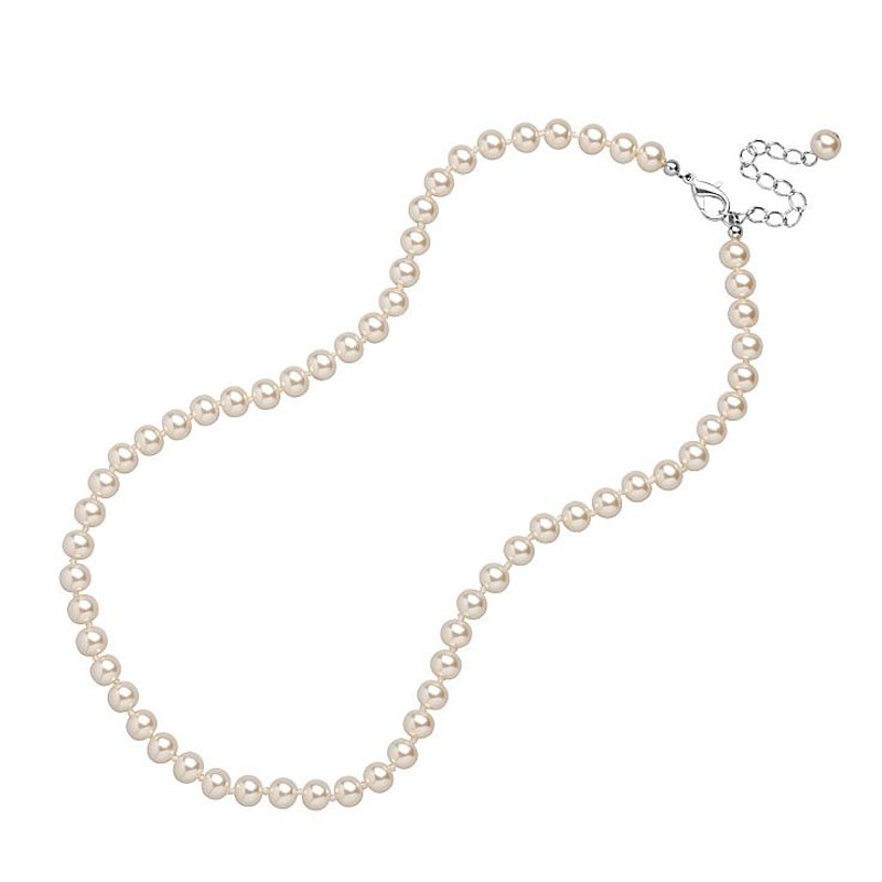 Ružový perlový náhrdelník 049
