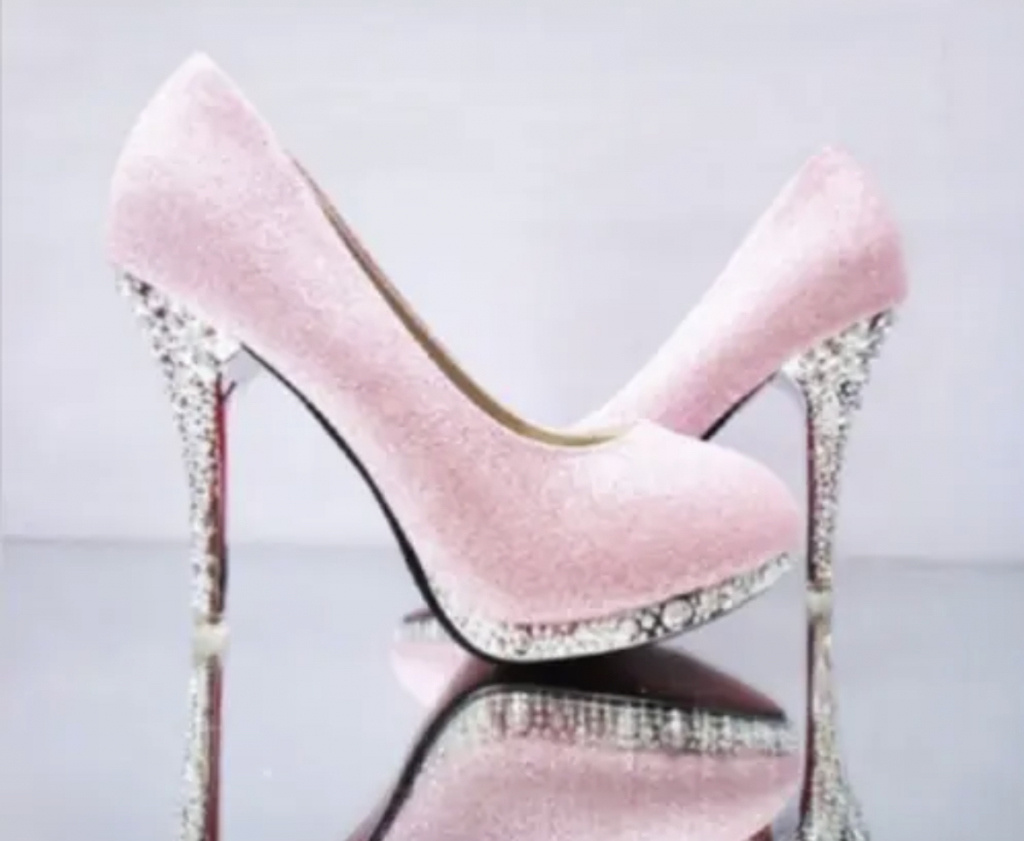 Ružové dámske topánky na platforme s kamienkami 052Ea