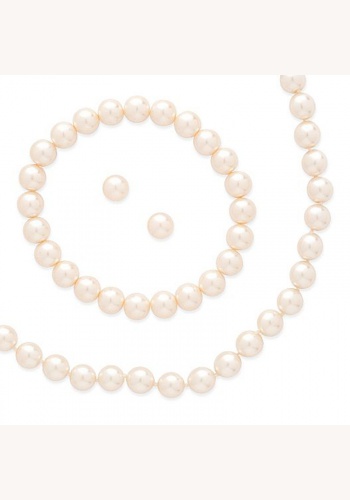 Ružový perlový set náhrdelník s náušnicami a náramkom 059