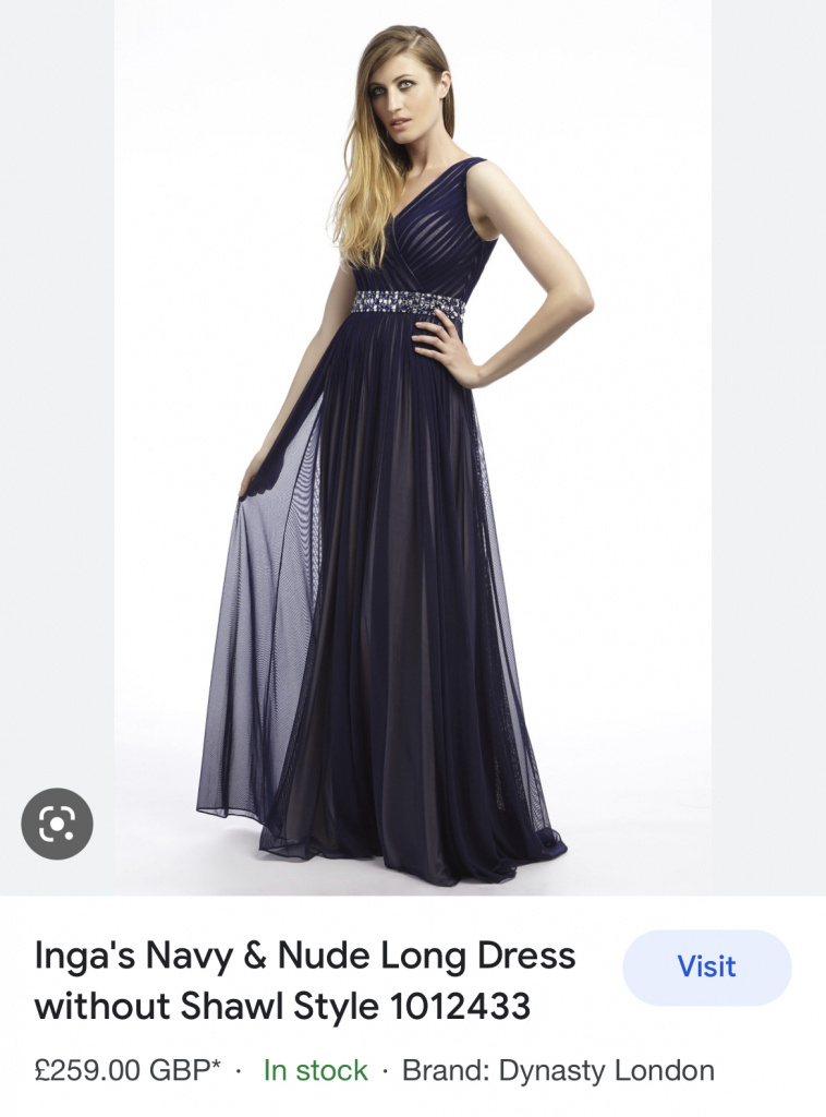 Modro/telové dlhé dámske spoločenské šaty 0315D