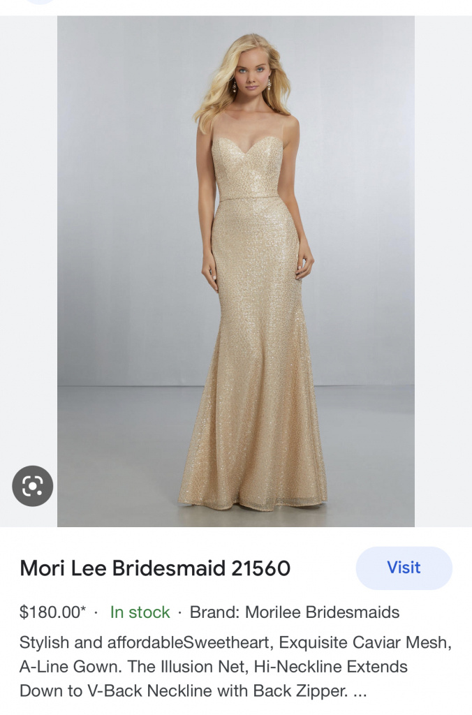 Mori Lee zlaté dlhé priliehavé šaty z kaviárovej sieťoviny s výstrihom 0316ML