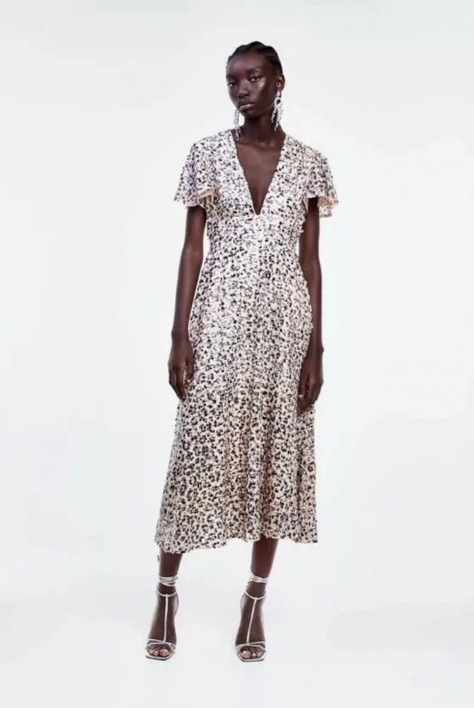 Zara limitovaná edícia ružové flitrované šaty 0316Z