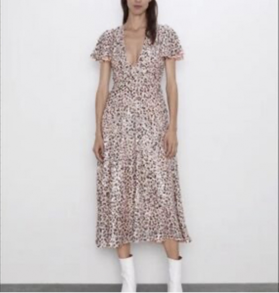 Zara limitovaná edícia ružové flitrované šaty 0316Z